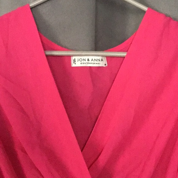 Hot Pink Ruffled Blouse - Picture 3 of 4